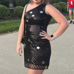 Black Sequin Star Dress